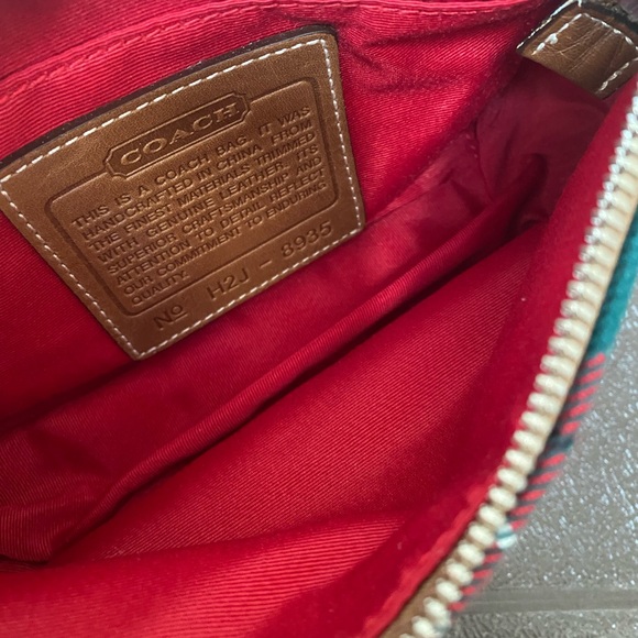 Coach Tartan Plaid Mini Shoulder Bag with Brown Leather Trim - Picture 9 of 9